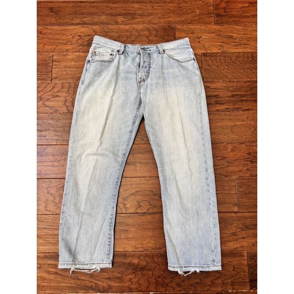 Levis 501 Jeans Red Tab Womens Size 10 Straight Mid Rise Denim Button Fly 32x24